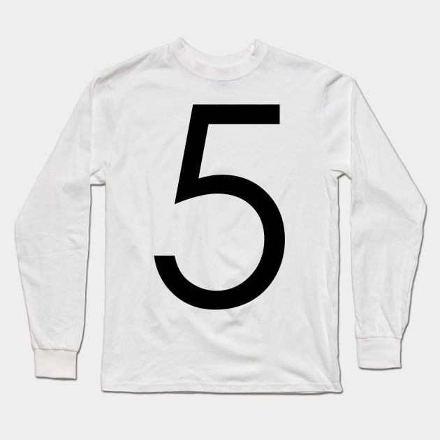 Simple Black Number #5 Five Long Sleeve T-Shirt by Pavlushkaaa